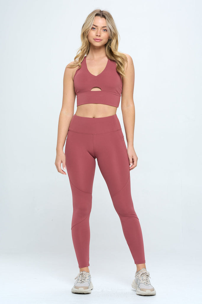 2 Piece Activewear Set with Cut-Out Detail - annva-usa