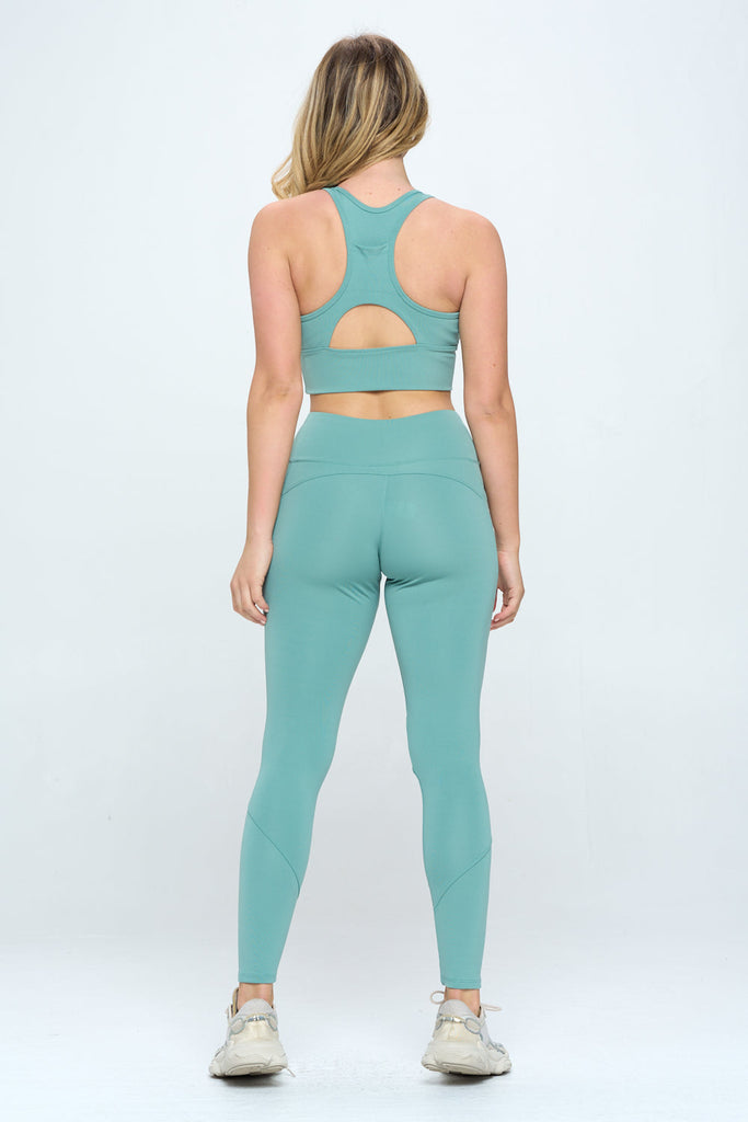 2 Piece Activewear Set with Cut-Out Detail - annva-usa
